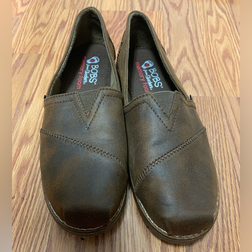 Leather Bobs slip ons.